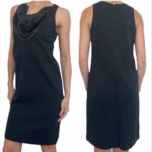 Ann Taylor Sleeveless Cowl Neck Black LBD Dress Sz 6